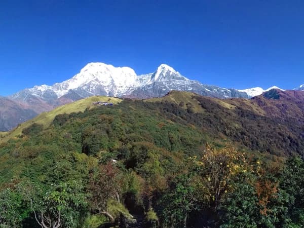 Annapurna South And Himchuli Mountain View In Mardi