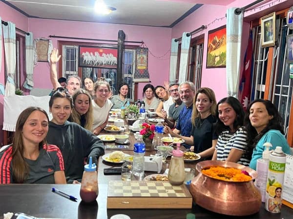 Cozy Teahouse Interior Warm Wood Stove Trekkers Relaxing