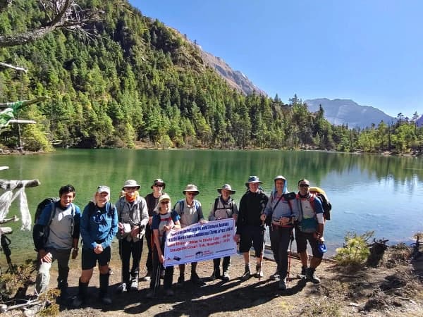 Green Lake Located Near Upper Pisang On The Way To Manang