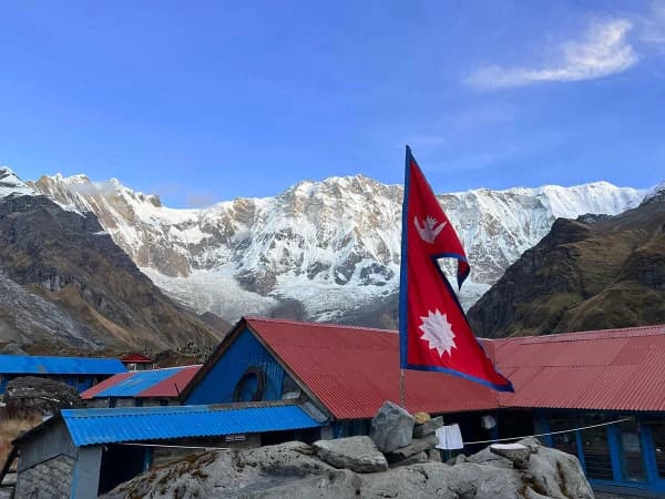 Panoramic View Of The Annapurna Mountain Range At Annapurna Base Camp