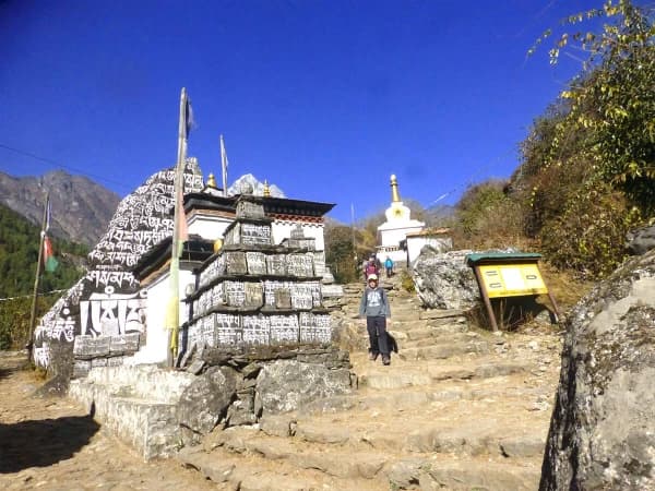 Stone Carving Buddhist Maniwals In Everest Trekking