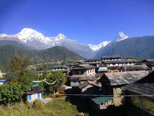 Traditional Gurung Village On Annapurna Trek