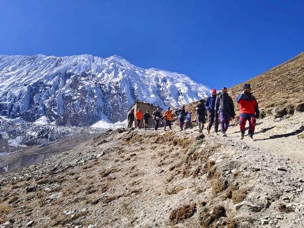 View Of Tilicho Peak From The Trek To Tilicho Lake